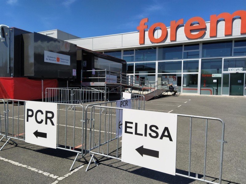 Espacio de Forem en Mutilva, donde el Gobierno de Navarra realiza pruebas de PCR y Elisa, y adminsitra vacunas frente al Covid-19. - EUROPA PRESS