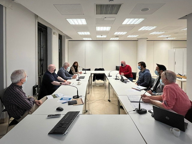 Foto: Un momento de la reunión en la sede de Mancomunidad