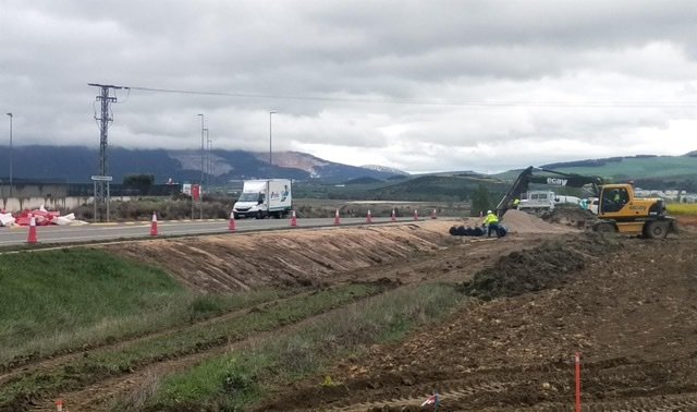Foto: Obras de mejora del vial entre Cordovilla y Pamplona