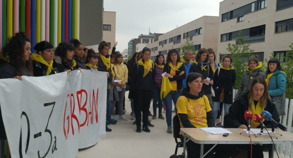 Rueda de prensa de las trabajadoras de escuelas infantiles en huelga. Foto: Plataforma 0-3
