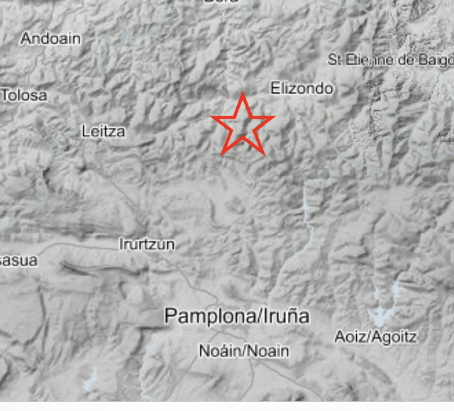 Foto. Uno de los terremotos, con epicentro en Bertizarana