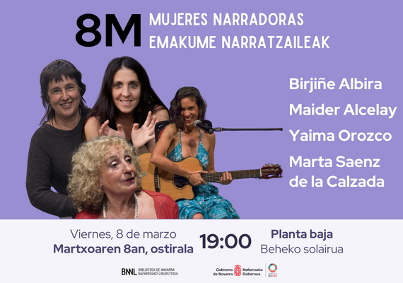 Cartel anunciador de la gala de mujeres oradoras, que se celebrará el viernes en la Biblioteca de Navarra.