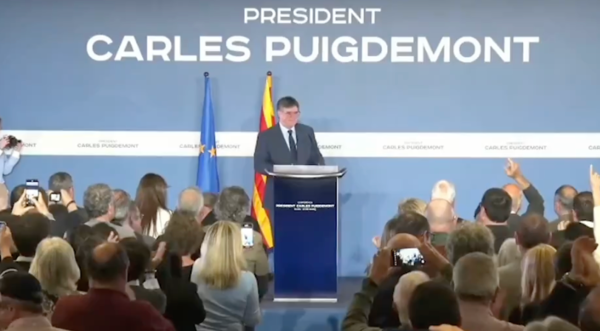Foto: Puigdemont, en la rueda de prensa de este jueves por la tarde