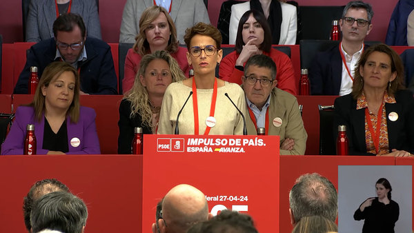 Foto: Chivite, durante su intervención en el Comité Federal del PSOE